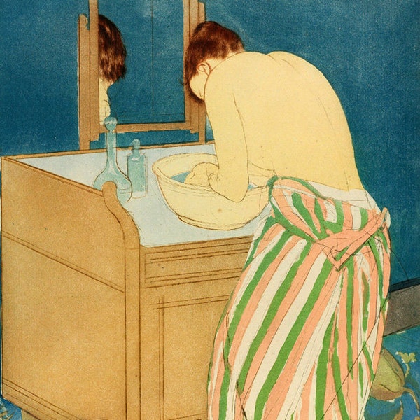 Mary Cassatt Woman Bathing Amazing Quality Repro on Matte Paper or Canvas FREE SHIPPING in USA Shipped Rolled Up