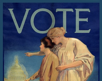 Vote Ballot Box League of Women Voters United States U.S Vintage Poster Repro on Matte Paper or Canvas FREE SHIPPING in USA