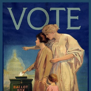 Vote Ballot Box League of Women Voters United States U.S Vintage Poster Repro on Matte Paper or Canvas FREE SHIPPING in USA