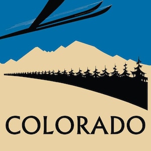 Ski Colorado Skiing Jumping Winter Sport Travel Vintage Poster Repro FREE SHIPPING in USA
