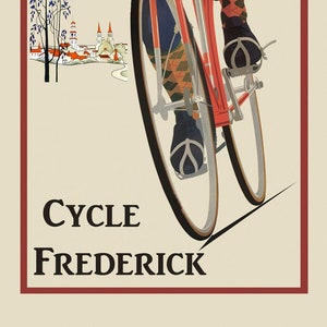Maryland Frederick Bicycle Cycle Church Spires U.S.A Sport Vintage Poster Repro on Matte Paper or Canvas FREE SHIPPING in USA
