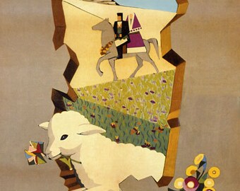 Italy Sardegna Sardinia Sheep Horse Vintage Poster Repro FREE SHIP in USA