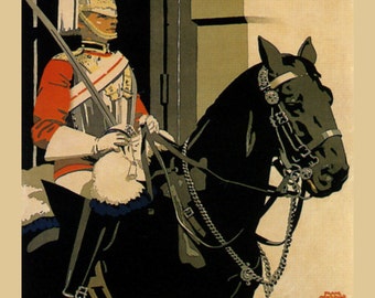 London England Queen Soldier Black Horse UK Travel 16X20 Vintage Poster FREE S//H