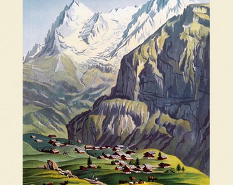 Bern Berne Switzerland Landscape Travel Vintage Poster Repro FREE SH in USA