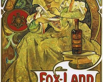 Mucha Fox Land Jamaica Rum Lady Liquor Vintage Poster Repro FREE SHIPPING