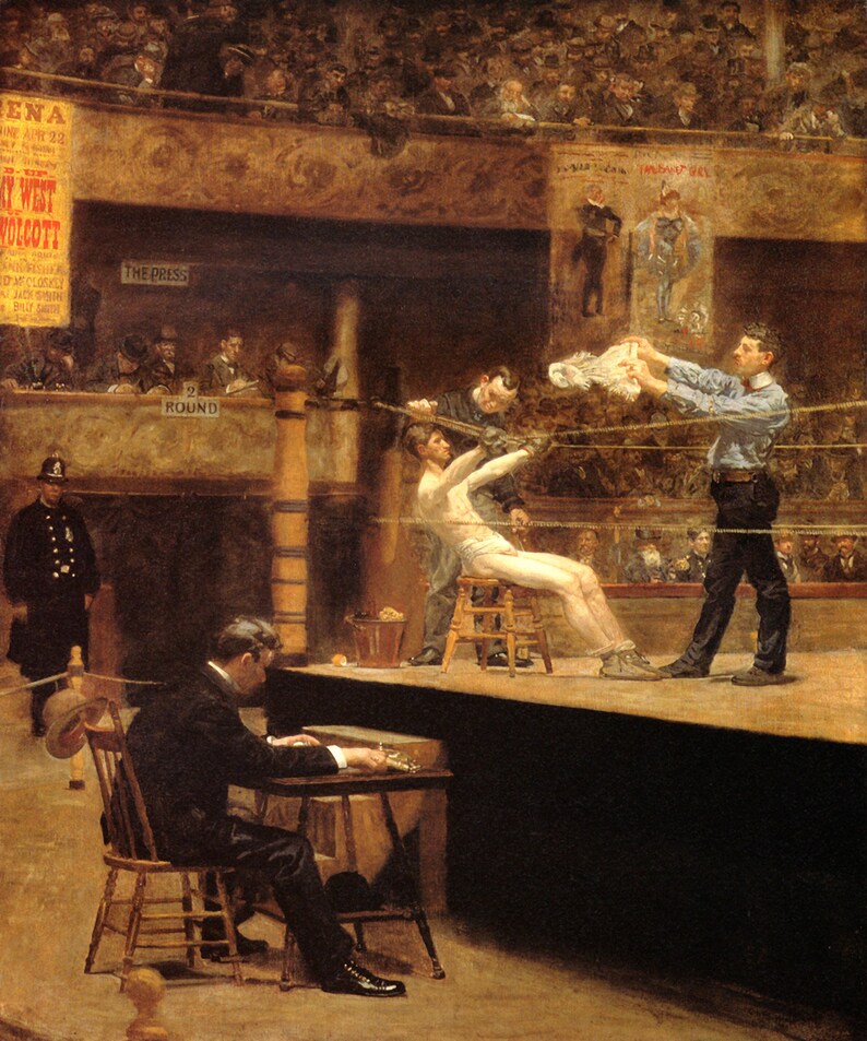 Between the Rounds   by Thomas Eakins   Giclee Canvas Print Repro