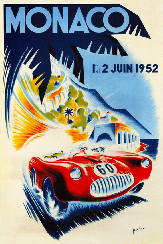 Bugatti Best Fast Car in the World France French Vintage Poster Repro FREE S//H