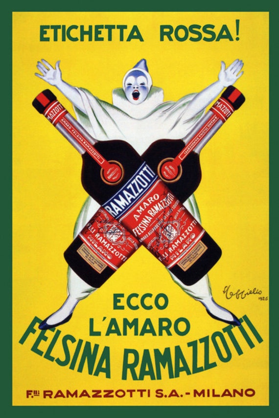 at forstå Langt væk svindler Bar Etichetta Rossa Felsina Ramazzotti Pierrot Milano Milan - Etsy Israel