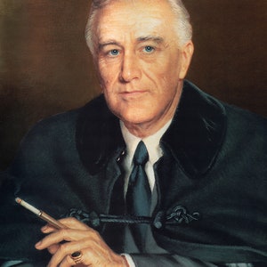 Franklin Delano Roosevelt 32nd President of the United States White House FDR Portrait Repro on Matte Paper or Canvas FREE SHIPPING in Usa