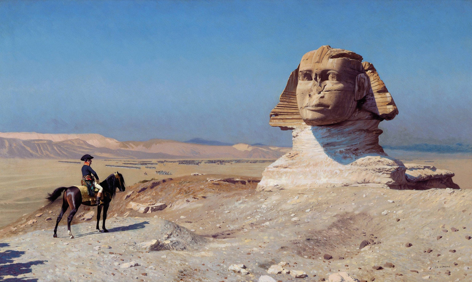Napoleón Bonaparte a caballo frente a la Gran Esfinge de Giza Egipto Pintura de Jean Gerome sobre papel o lienzo ENVÍO GRATIS en EE.UU.