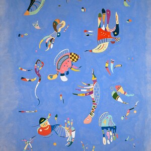 Sky Blue Fantasy and Poetry Playful Ballet Painting By Wassily Kandinsky Repro on Matte Paper or Canvas FREE SHIPPING in USA