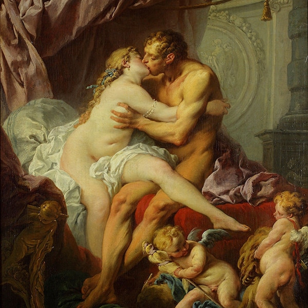 Francois Boucher Hercules and Omphale Amazing Quality Repro on Matte Paper or Canvas FREE SHIPPING in USA