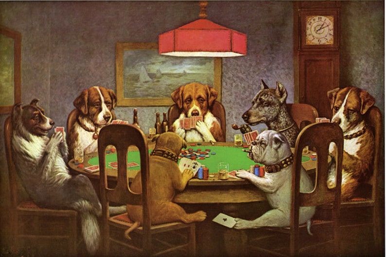 SportPokerFreund Hunde in Not spielen Poker Karten Bull Hund Etsy