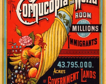 California Cornucopia of World Fruits Farmers Crate Label Vintage