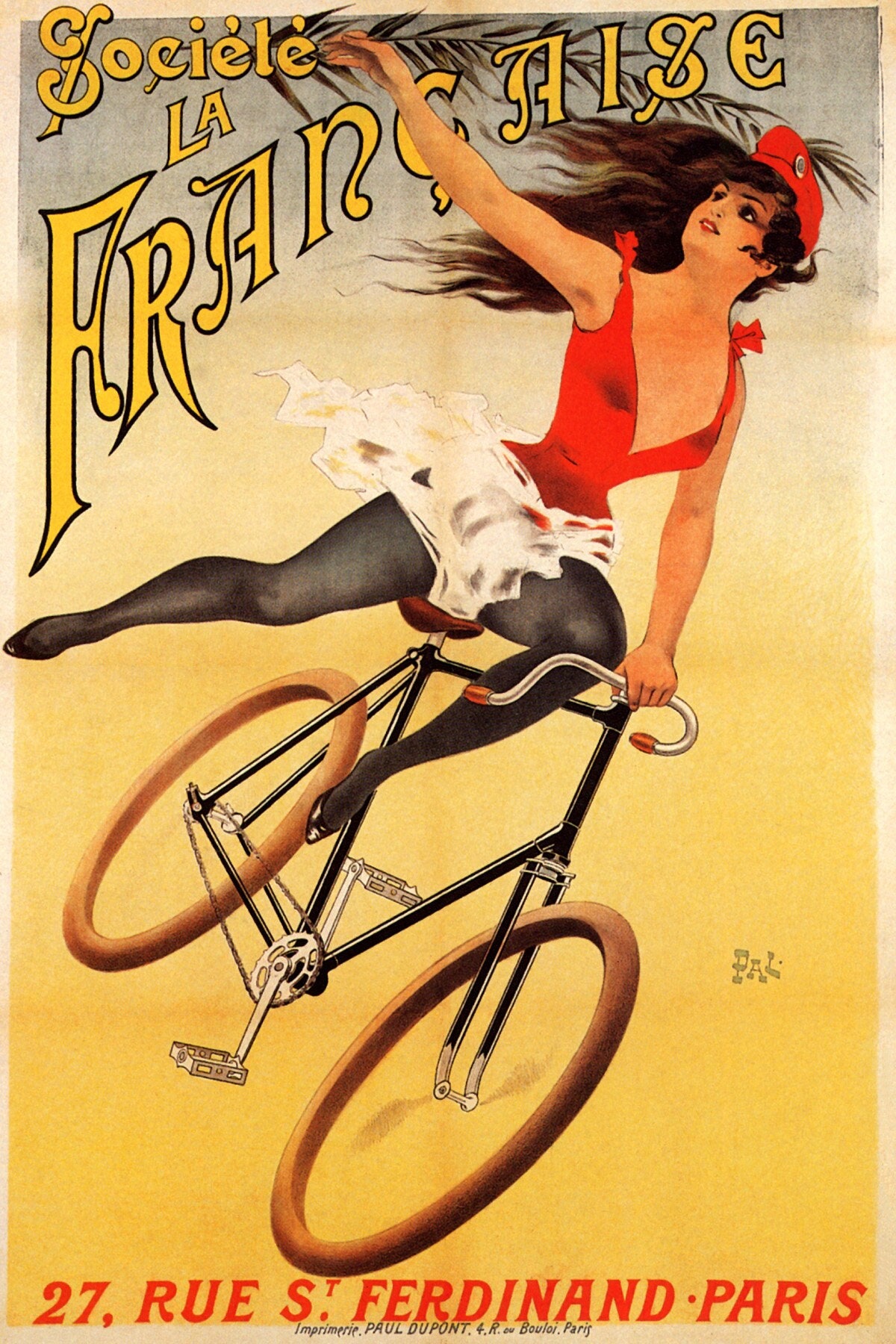 Cycles Tour de France Bicycle Race Paris France Vintage Travel Art Poster Print 