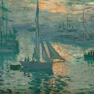 Claude Monet Sailboat Boat Sunrise Marine Amazing Quality Repro on Matte Paper or Canvas FREE SHIPPING in USA Shipped Rolled Up