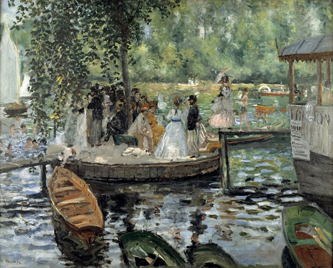 Renoir、LE PORT、海外版超希少レゾネ、新品額付 Pierre Auguste Renoir La Grenouillere Party Boats Amazing Quality
