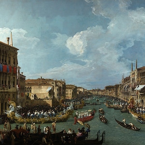 Canaletto Regatta on the Grand Canal Venice Italy Italia Travel Amazing Quality Repro on Paper or Canvas FREE SHIPPING in USA