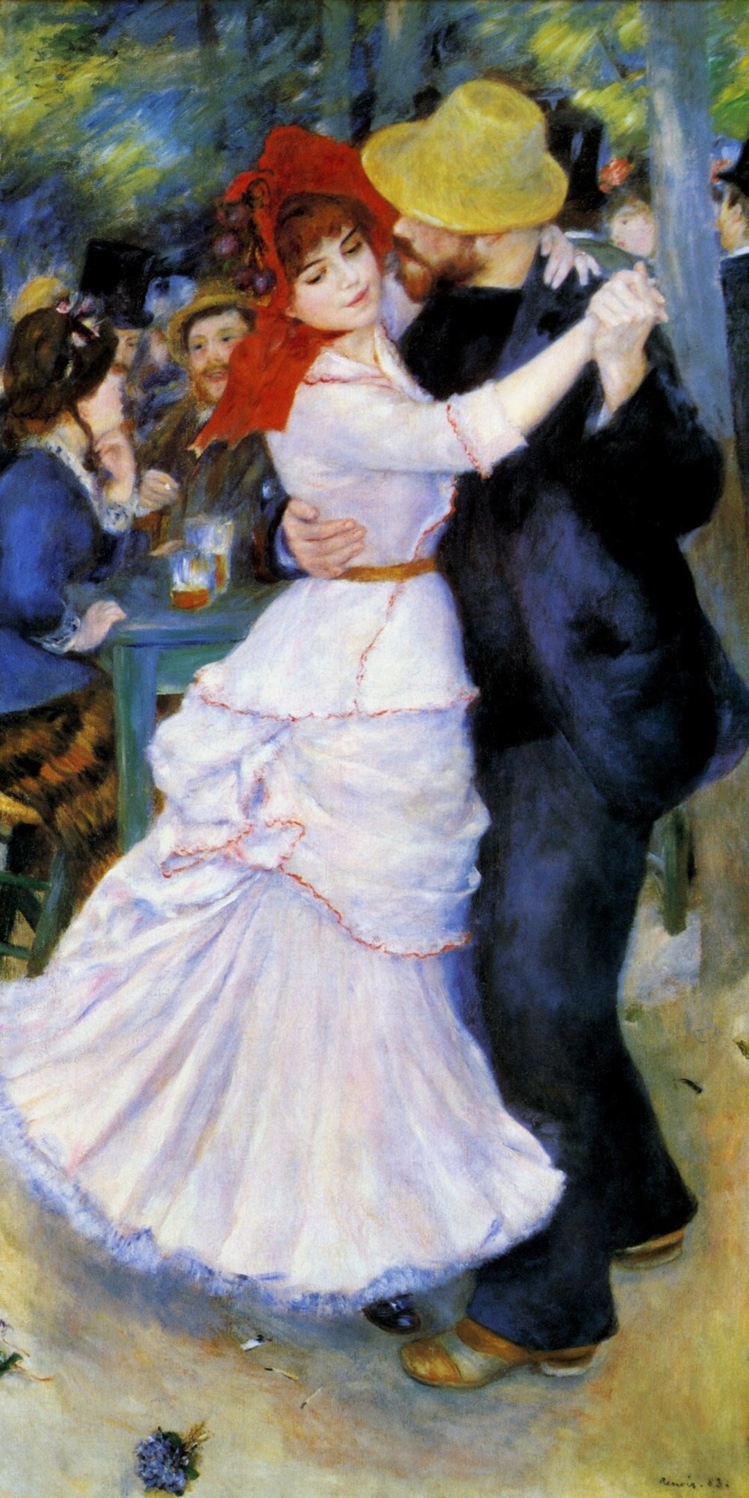 リモージュ（Limoges）額装陶板画・パテシュールパテ『壇上の踊り子』 Dance at Bougival Elegant Couple Ballroom Dancing 1883 Painting by