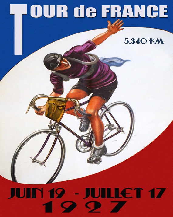 Vélo 40,6 x 50,8 cm 1927 Tour de France à vélo, cyclisme, sport français,  cyclisme, affiche vintage, reproduction sur papier mat ou toile, livraison  gratuite aux États-Unis - Etsy France