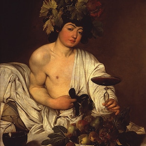 Caravaggio The Adolescent Bacchus Wine Repro on Matte Paper or Canvas FREE SHIPPING in USA Shipped Rolled Up
