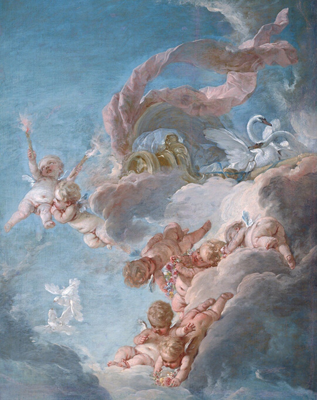 Francois Boucher The Car of Venus Angels Mythology Amazing