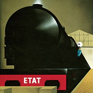 Train Exactitude Etat Travel Station Tourism American Vintage Poster Repro on Matte Paper or Canvas FREE SHIPPING in USA Shipped Rolled Up