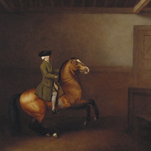Portrait of a Gentleman and his Horse Farm Landscape Fine Painting By George Stubbs Repro on Matte Paper or Canvas FREE SHIPPING in USA