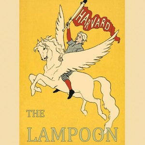 The Harvard Lampoon Humor Magazine University Pegasus Horse Flying American Poster Repro on Matte Paper or Canvas FREE SHIPPING in USA