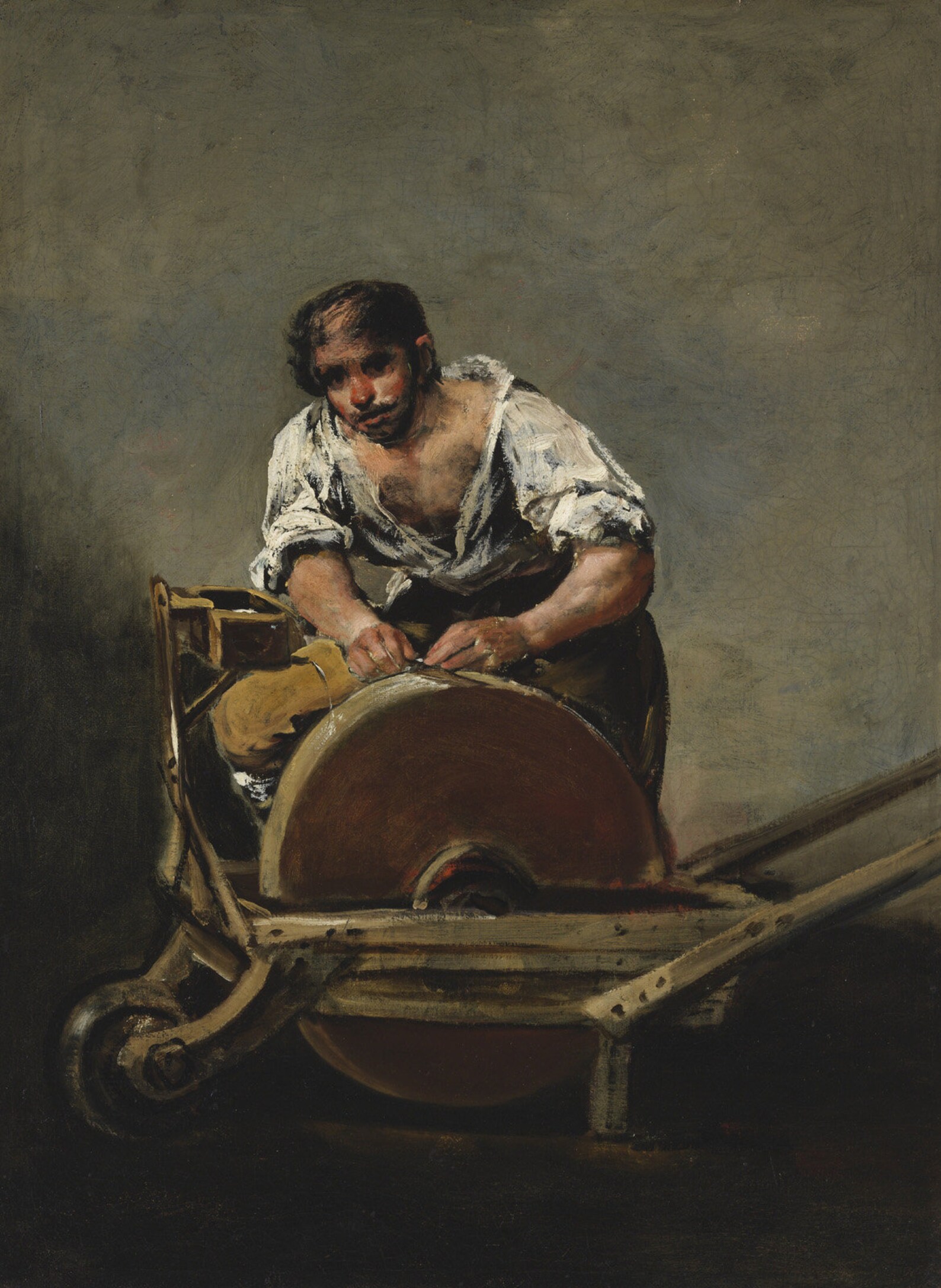 The Knife Grinder Grinding Sharpening Worker Spanish Man Etsy