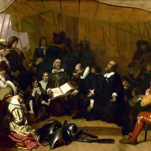 Embarkation of the Pilgrims From Holland for North America in 1620 ...