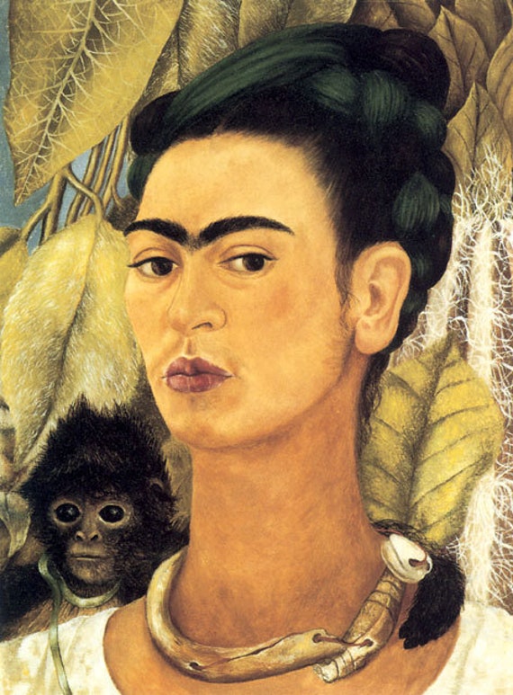 Frida Kahlo Autorretrato con Mono 1938 Cartel de Bellas Artes | Etsy