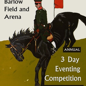 Horse Eventing 16&quot;x20&quot; Dressage Cross Country Horse Equestrian Competition Vintage Poster Repro on Matte Paper or Canvas FREE SHIPPING in US