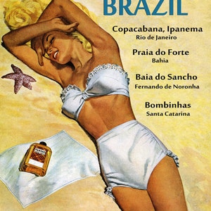 Brazil 16" X 20" Beaches Brasil Copacabana Ipanema Praia do Forte do Sancho Bombinhas Vintage Poster Repro FREE SHIPPING in USA