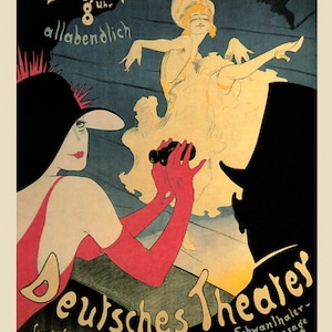 Theater Dance Show Beginn Deutsches Floor Show Germany German Vintage Poster Repro on Matte Paper or Canvas FREE SHIPPING in USA