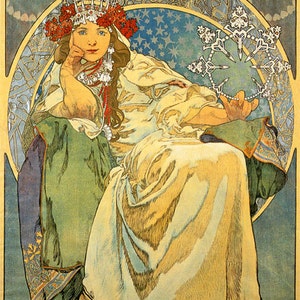 Mucha Princess Hyacinta by Alphonse Mucha Vintage Poster Repro on Matte Paper or Canvas FREE SHIPPING in USA Shipped Rolled Up
