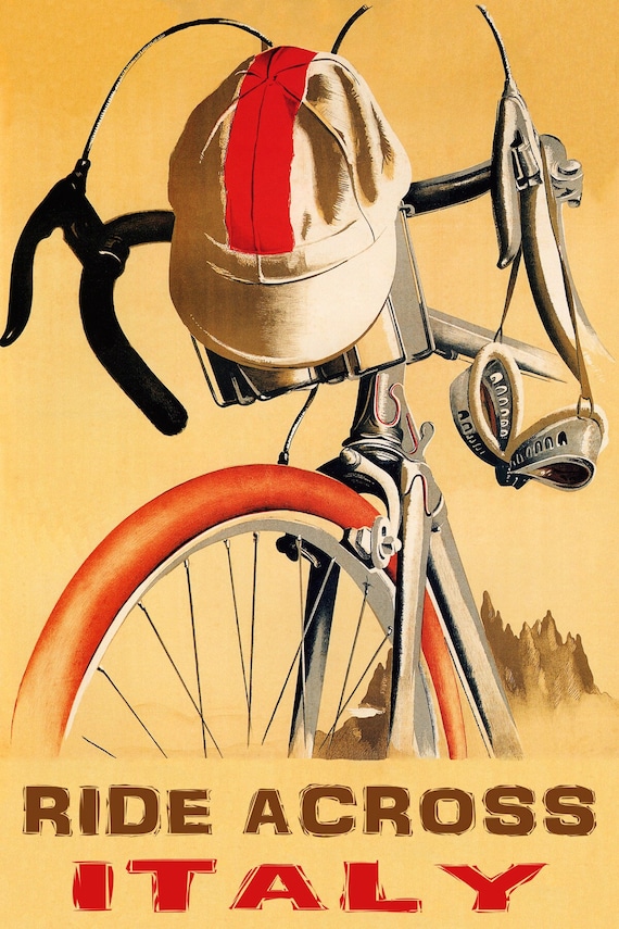Paseo en bicicleta por Gran Fondo Campagnolo Italia Paseo en bicicleta Bicicleta Ciclismo Primavera Deporte Italiano Vintage Cartel Repro Env o