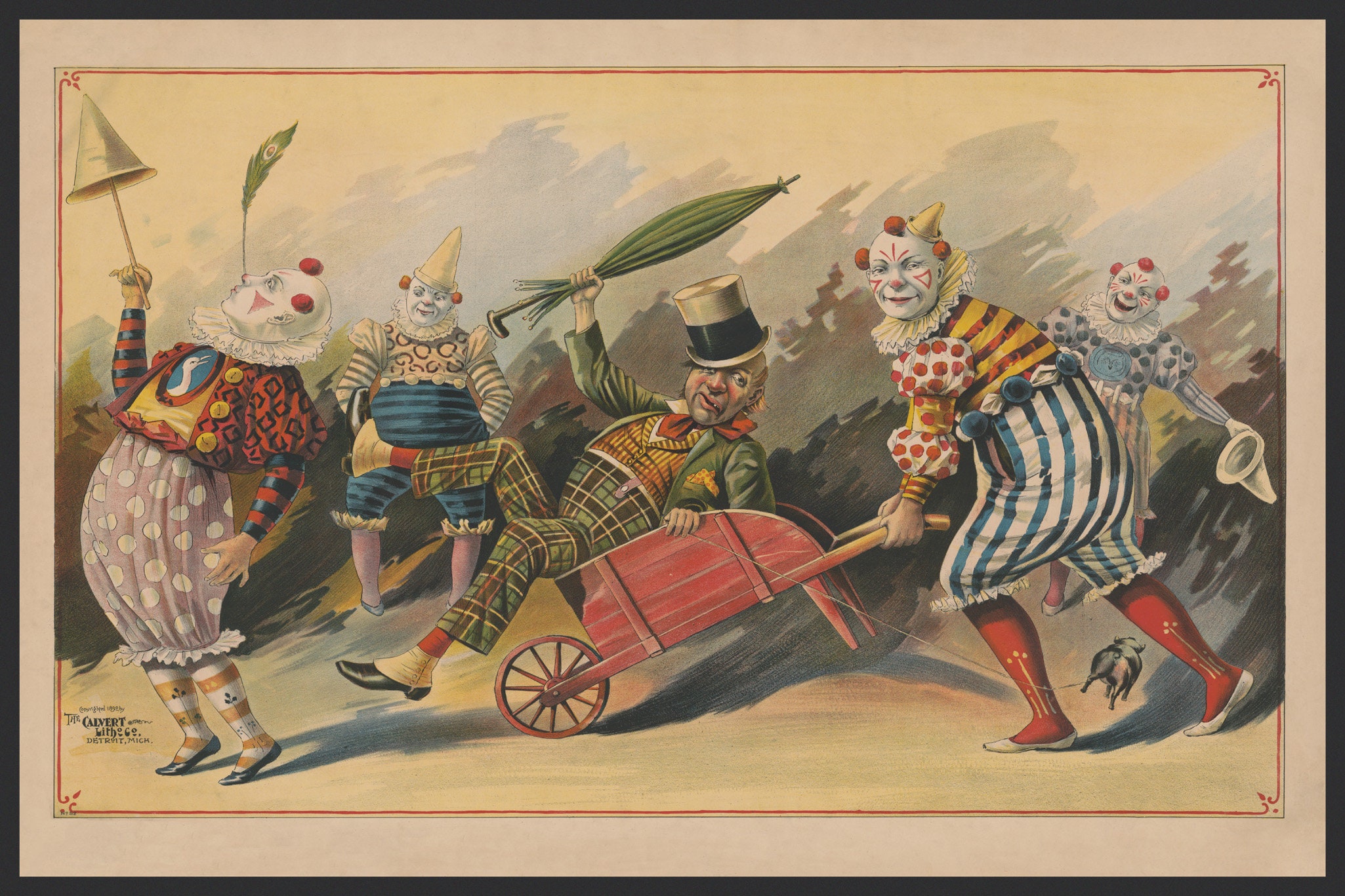 Payaso Rococo Espectáculo de payasos divertidos con un perro circo niños que | Etsy