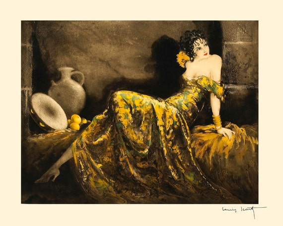 Spanish Girl Lady Tambourine Music by Louis Icart 16X20 Vintage Poster FREE S//H