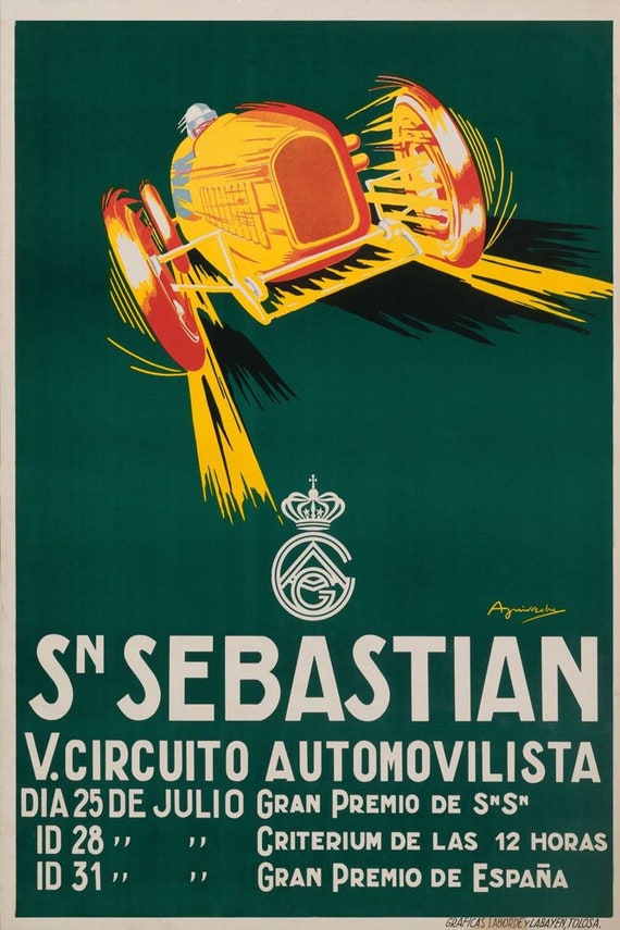 Car April 1936 Monaco Monte Carlo Automobile Race 16/"X20/" Vintage Poster FREE SH
