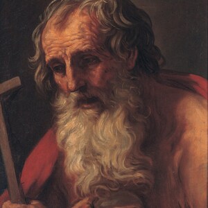 St. Saint Jerome Christianity Religion Great Painting By Guido Reni on Paper or Canvas FREE SHIPPING in USA