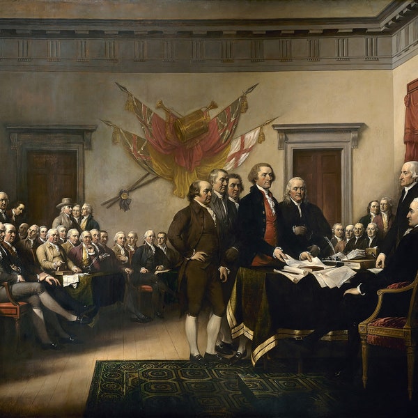 Declaration of Independence presentation to Congress 1776 American History Painting By John Trumbull on Matte Paper or Canvas FREE S/H in US