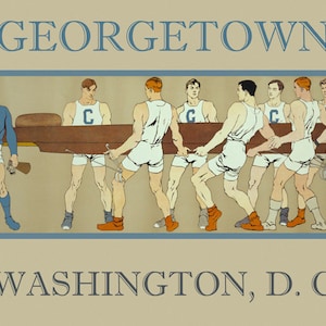 Sport Georgetown Rowing Crew Team Washington D.C. American Vintage Poster Repro on Matte Paper or Canvas FREE SHIPPING in USA