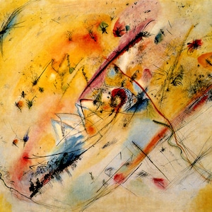 Bright Picture Abstract Art 1913 Painting by Wassily Kandinsky Repro on Matte Paper or Canvas FREE SHIPPING in USA Shipped Rolled Up