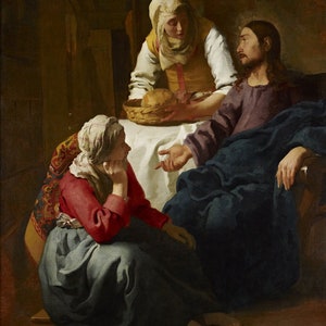 Johannes Vermeer Jesus Christ in the House of Martha and Mary Biblical Amazing Quality Repro on Matte Paper or Canvas FREE SHIPPING in USA