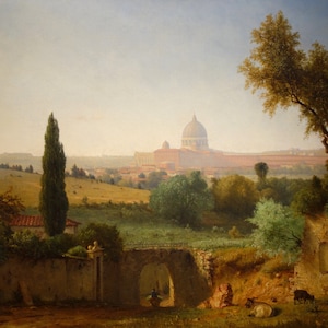 Basilica of Saint Peter in the Vatican Rome Italy Roma 1856 Painting By George Inness Repro on Matte Paper or Canvas FREE SHIPPING in U.S.A