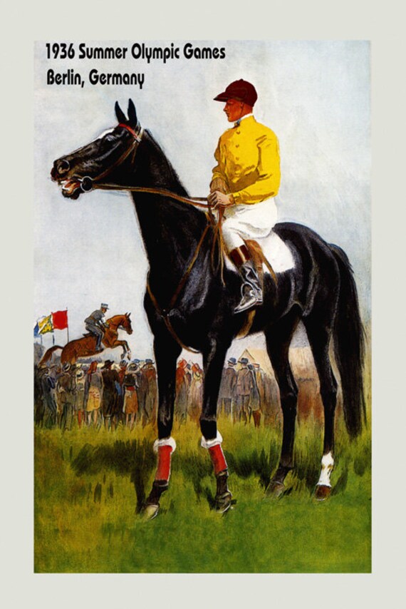 Спорт на лошади с палкой. Плакаты с лошадьми.