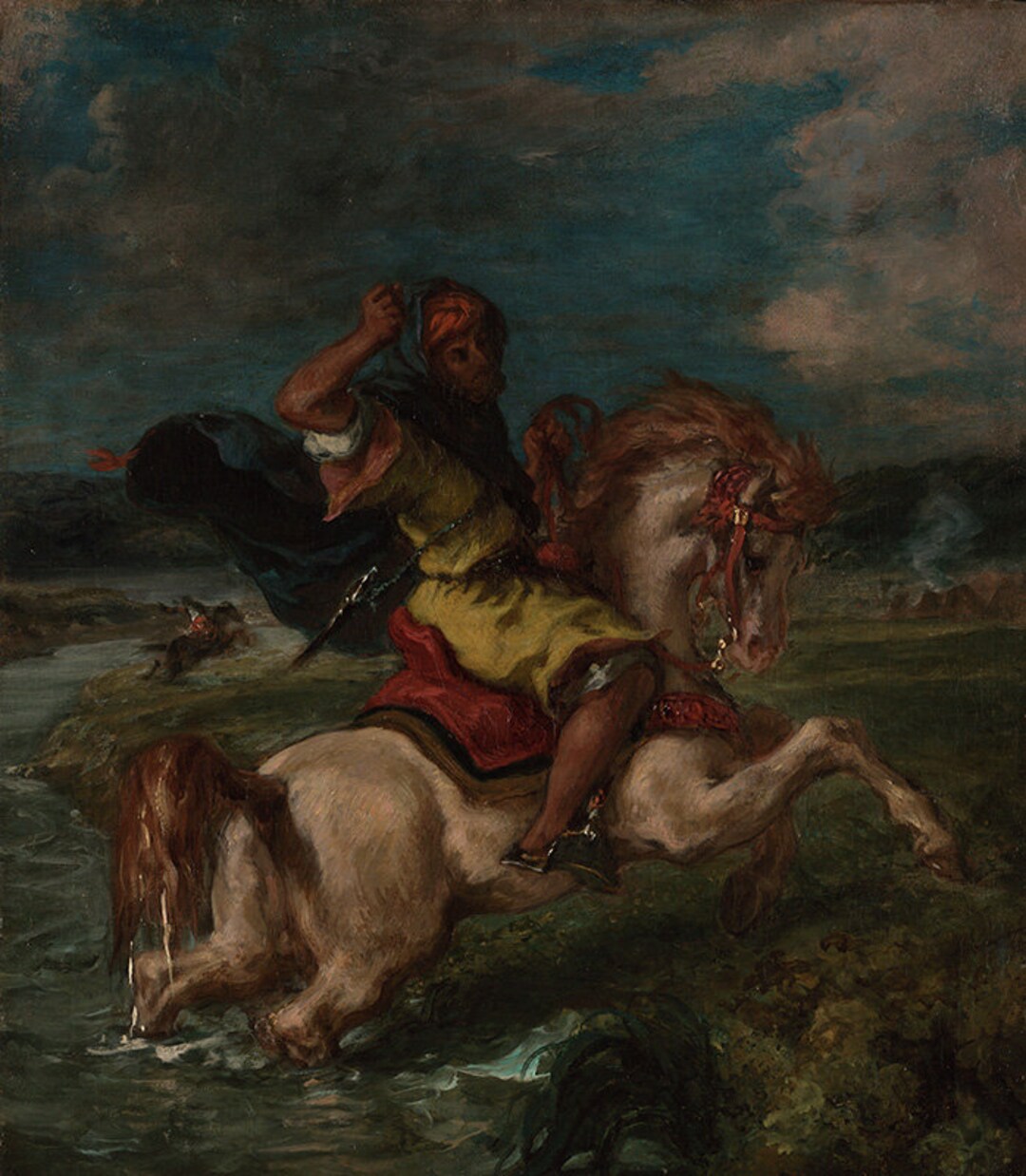 Eugene Delacroix Horse Moroccan Morocco Horseman Crossing a Etsy