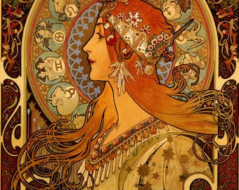 Mucha Zodiac Astrology Horoscope by Alphonse Mucha Fashion Mucha Zodiac Astrology Horoscope by Alphonse Mucha Fashion