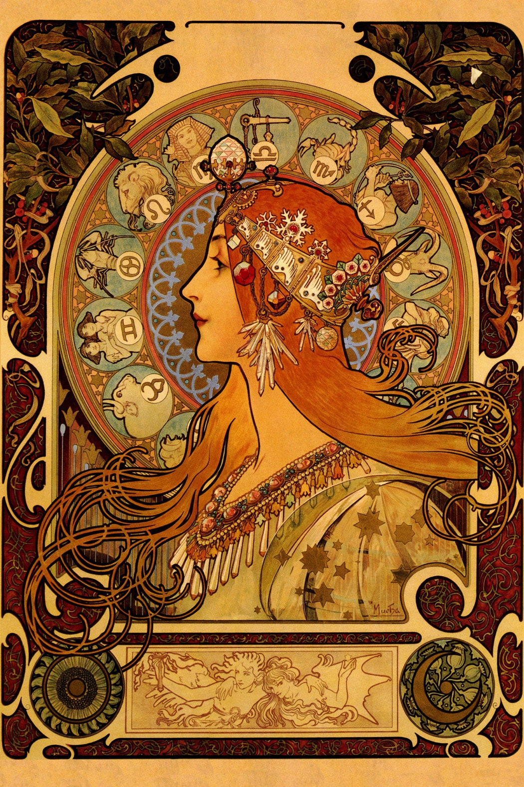 Mucha Zodiac Astrology Horoscope by Alphonse Mucha Fashion | Etsy